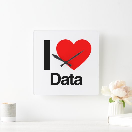 i LIEBE Quadratische Wanduhr (Zuhause)