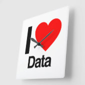 i LIEBE Quadratische Wanduhr (Winkel)