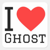 I LIEBE QUADRATISCHER AUFKLEBER (Vorderseite)