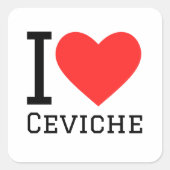 I LIEBE QUADRATISCHER AUFKLEBER (Vorderseite)