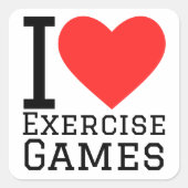 I LIEBE QUADRATISCHER AUFKLEBER (Vorderseite)