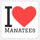 I LIEBE QUADRATISCHER AUFKLEBER (Vorderseite)