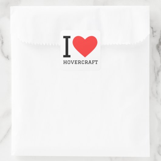 I LIEBE QUADRATISCHER AUFKLEBER (Tasche)