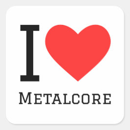 I LIEBE QUADRATISCHER AUFKLEBER