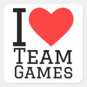 I LIEBE QUADRATISCHER AUFKLEBER (Vorderseite)