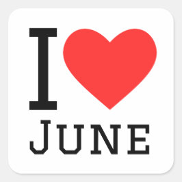 I LIEBE QUADRATISCHER AUFKLEBER