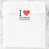 I LIEBE QUADRATISCHER AUFKLEBER (Tasche)
