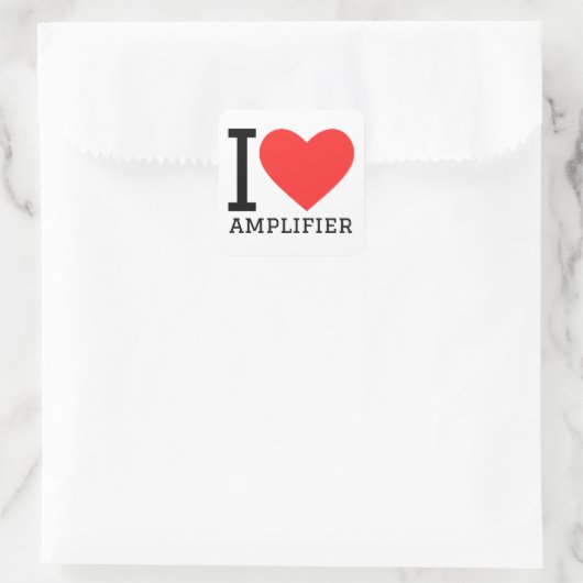 I LIEBE QUADRATISCHER AUFKLEBER (Tasche)