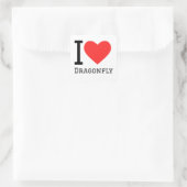 I LIEBE QUADRATISCHER AUFKLEBER (Tasche)