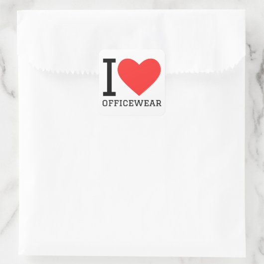 I LIEBE QUADRATISCHER AUFKLEBER (Tasche)