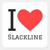 I LIEBE QUADRATISCHER AUFKLEBER (Vorderseite)