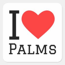 I LIEBE QUADRATISCHER AUFKLEBER