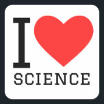 I LIEBE QUADRATISCHER AUFKLEBER<br><div class="desc">I Liebe Science , für experimentelle Liebhaber</div>