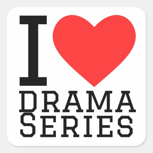 I LIEBE QUADRATISCHER AUFKLEBER (Vorderseite)