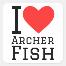 I LIEBE QUADRATISCHER AUFKLEBER