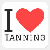 I LIEBE QUADRATISCHER AUFKLEBER (Vorderseite)