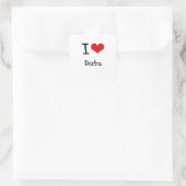 I LIEBE QUADRATISCHER AUFKLEBER (Tasche)
