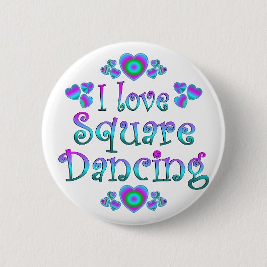I Liebe-quadratisches Tanzen Button (Vorderseite)