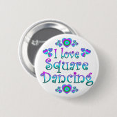 I Liebe-quadratisches Tanzen Button (Vorne & Hinten)
