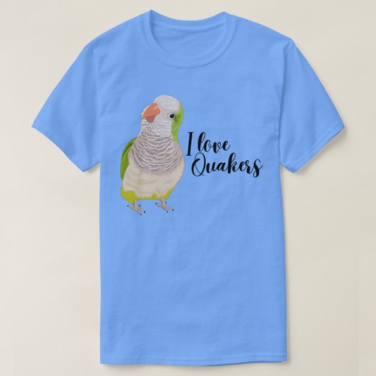 I Liebe Quaker Parrots Grüner Papagei T-Shirt (Design vorne)