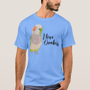 I Liebe Quaker Parrots Grüner Papagei T-Shirt
