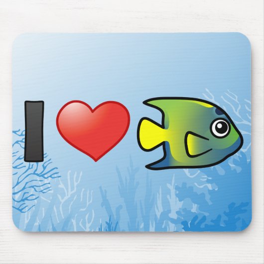 I Liebe Queen Angelfish Mousepad (Vorne)