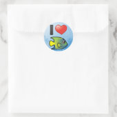 I Liebe Queen Angelfish Runder Aufkleber (Tasche)