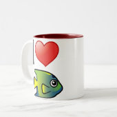 I Liebe Queen Angelfish Zweifarbige Tasse (Vorderseite Links)