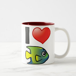 I Liebe Queen Angelfish Zweifarbige Tasse