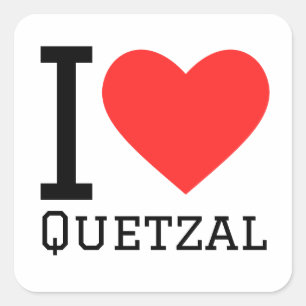 I Liebe quetzal Quadratischer Aufkleber