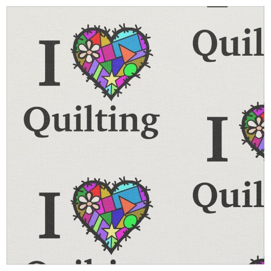 I Liebe Quiltgewebe Stoff (Nahaufnahme)