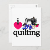 I Liebe Quilting Postkarte (Vorne/Hinten)