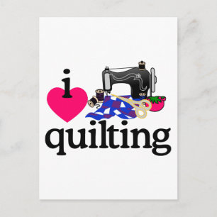 I Liebe Quilting Postkarte