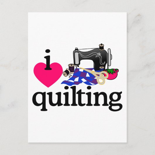 I Liebe Quilting Postkarte (Vorderseite)