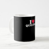I Liebe Quilting Premium Kaffeetasse (Vorderseite Links)
