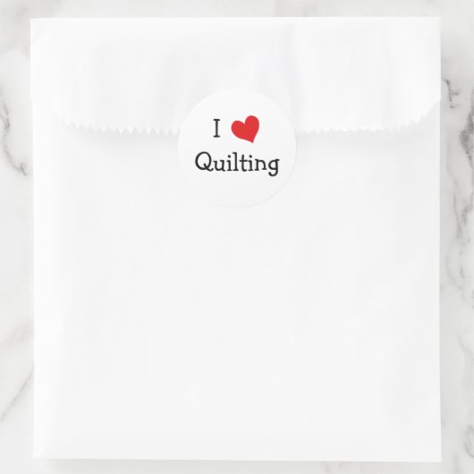 I Liebe Quilting Runder Aufkleber (Tasche)