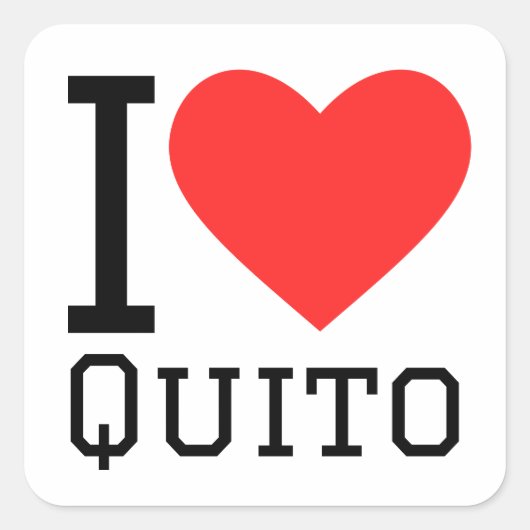 I Liebe quito Quadratischer Aufkleber (Vorderseite)
