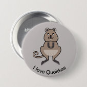 I Liebe QUOKKAS - Marsupial - Aussie wild lebende  Button (Vorne & Hinten)