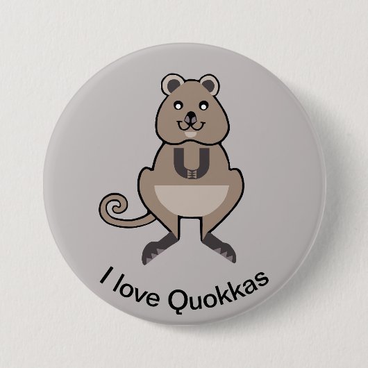 I Liebe QUOKKAS - Marsupial - Aussie wild lebende  Button (Vorderseite)