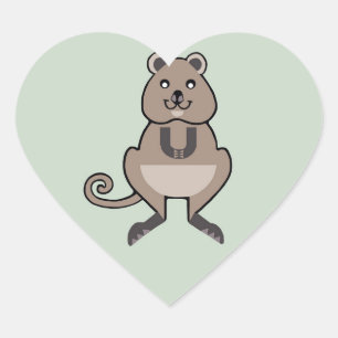 I Liebe QUOKKAS - Wildfauna - Marsupal - Herz-Aufkleber