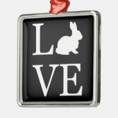 I Liebe Rabbit Silhouette Bunny Ornament Aus Metall (Links)