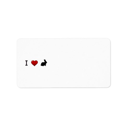 "I Liebe Rabbits" Adressetiketten (Vorne)