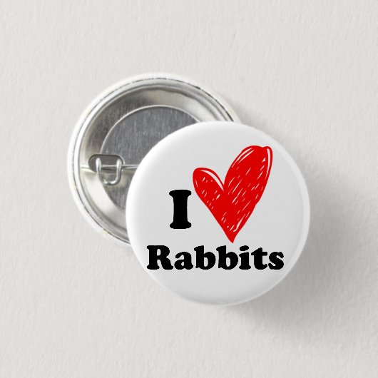 I Liebe Rabbits Button (Vorne & Hinten)