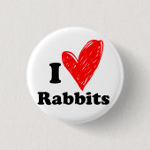 I Liebe Rabbits Button (Vorderseite)