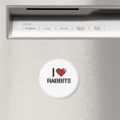 I Liebe Rabbits Digital Design Magnet (In Situ (Geschirrspüler))