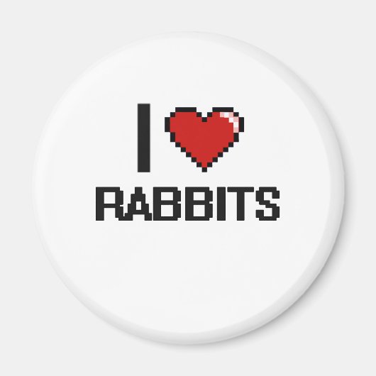 I Liebe Rabbits Digital Design Magnet (Vorne)