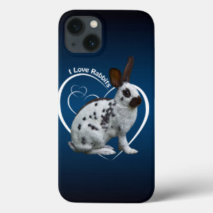 I Liebe Rabbits iPad Case (blau/schwarz)