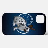 I Liebe Rabbits iPad Case (blau/schwarz) (Rückseite (Horizontal))