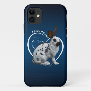 I Liebe Rabbits iPhone 5 Fall (blau/schwarz) 11 Hülle