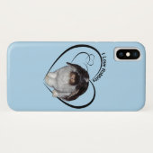 I Liebe Rabbits iPhone X Case (Light Blue) (Rückseite (Horizontal))